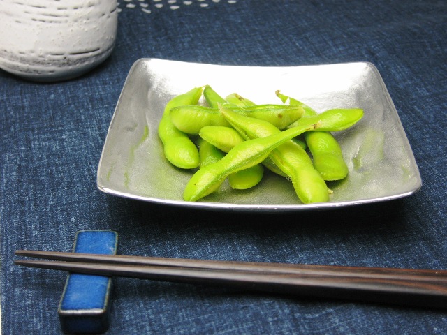 錫製和食器【潮待紋角小皿】作家「小泉均」